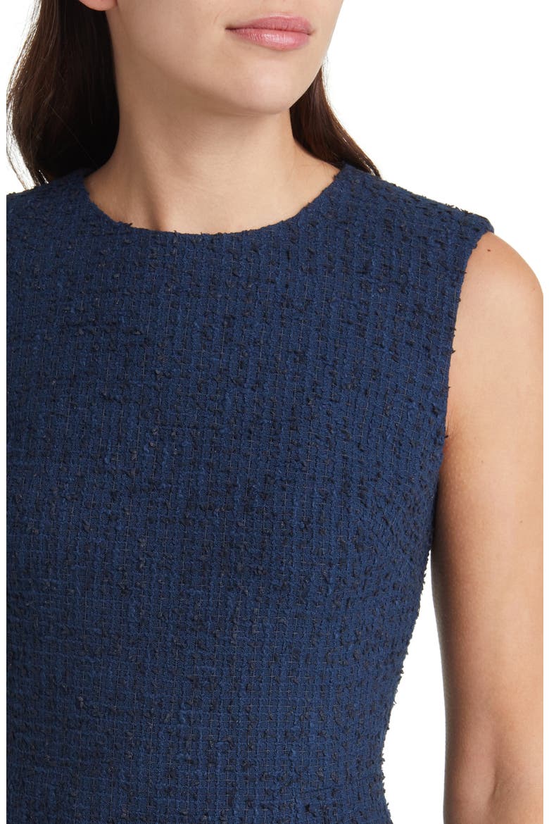 Maui Sleeveless Tweed Sheath Dress, Alternate, color, NAVY