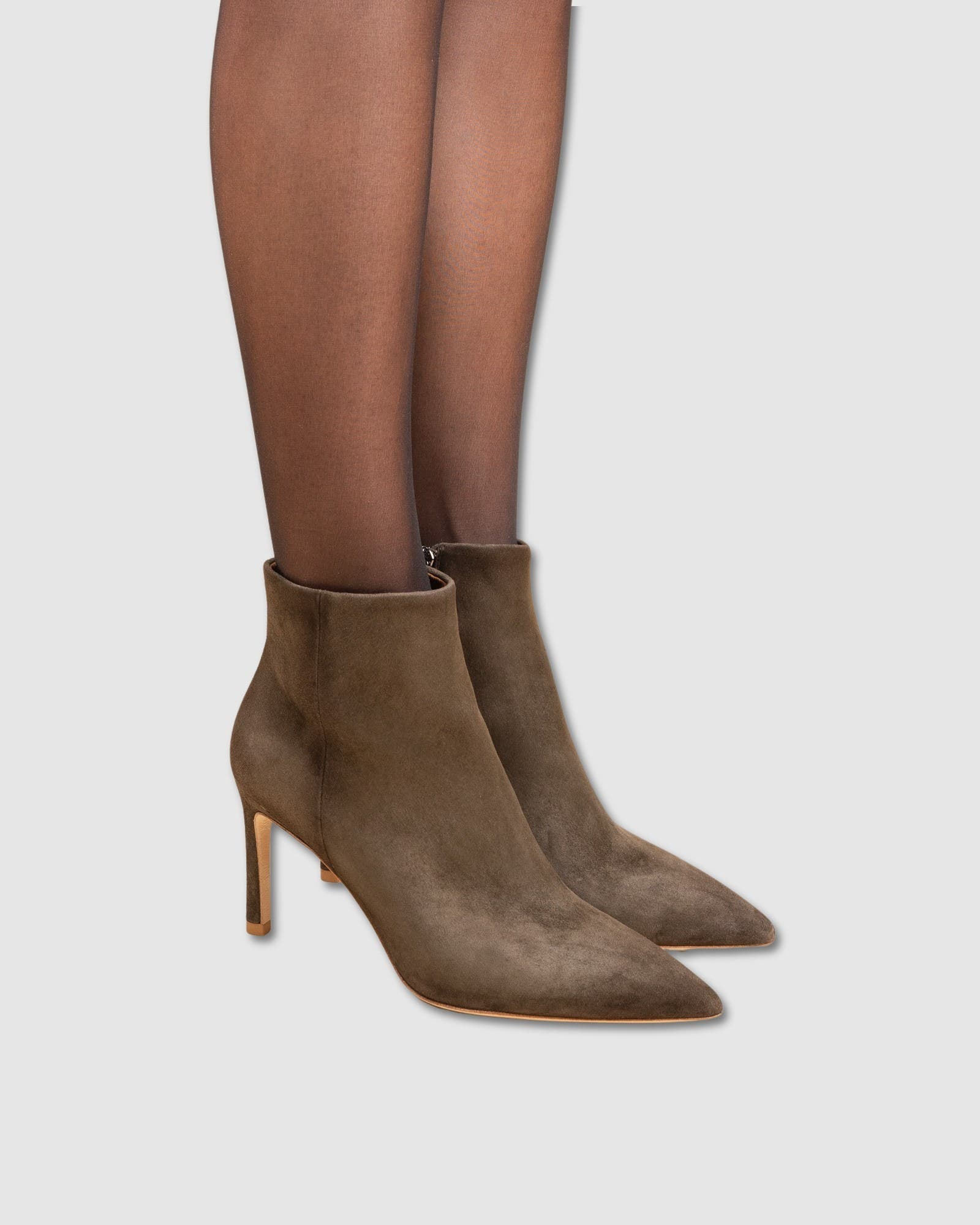 Noura Pointed Toe Ankle Boot, Alternate, color, KHAKI