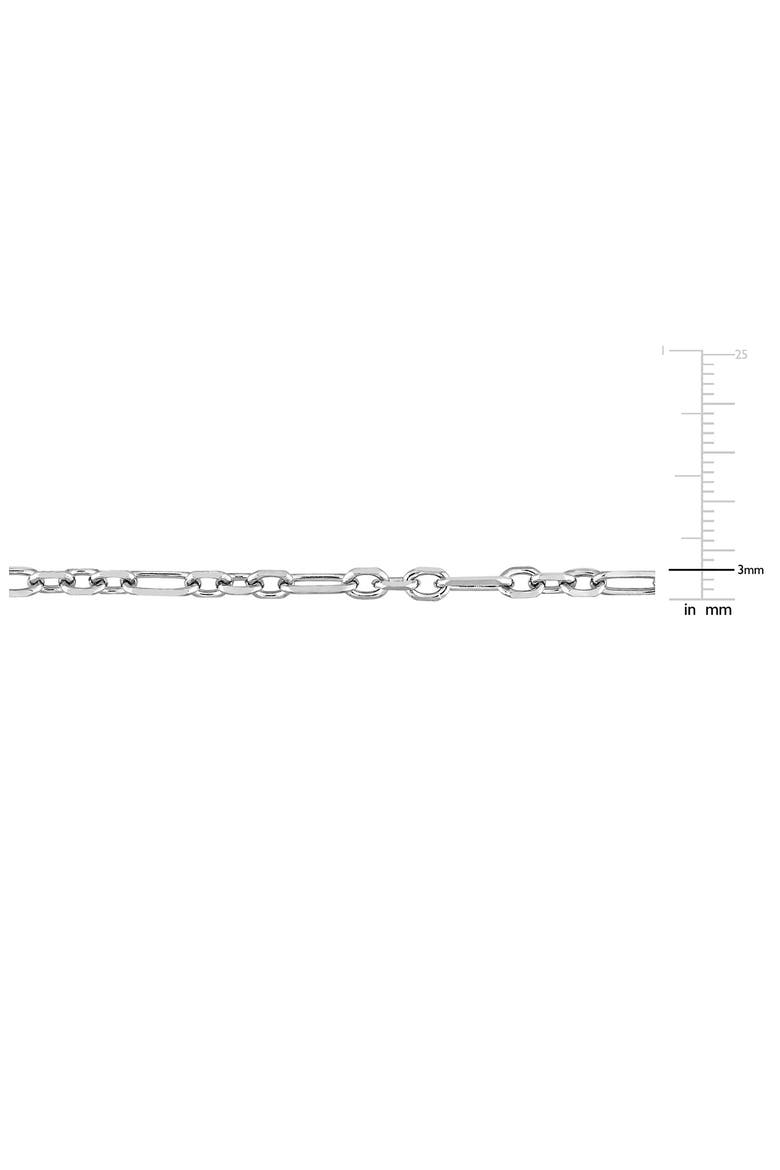 Diamond Cut Figaro Rolo Chain Necklace & Bracelet Set, Alternate, color, SILVER