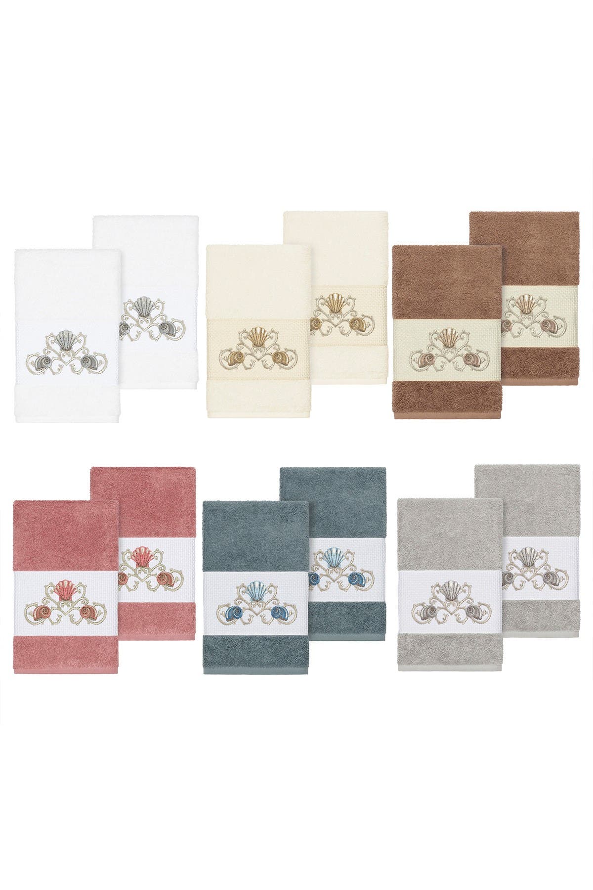 Linum Home Textiles Bella Embellished Hand Towel - Set of 2 - Light ...