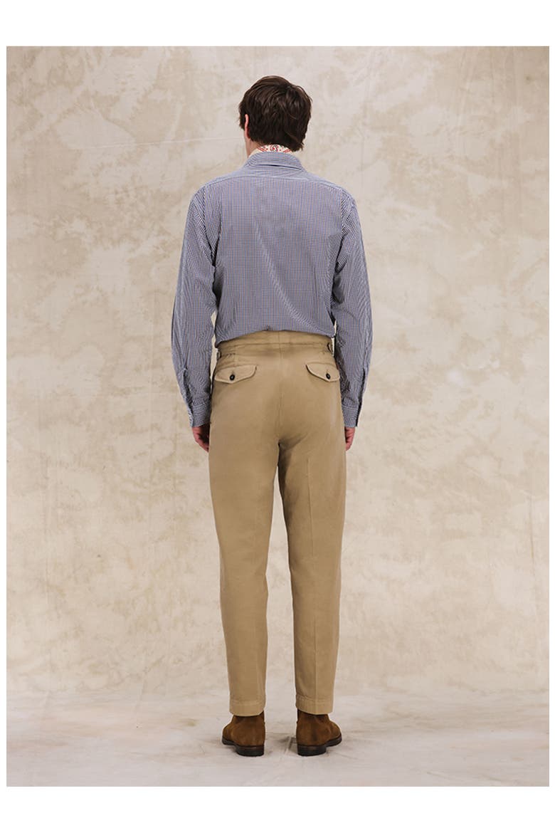Oklahoma Cotton Pleated Trousers, Alternate, color, BEIGE