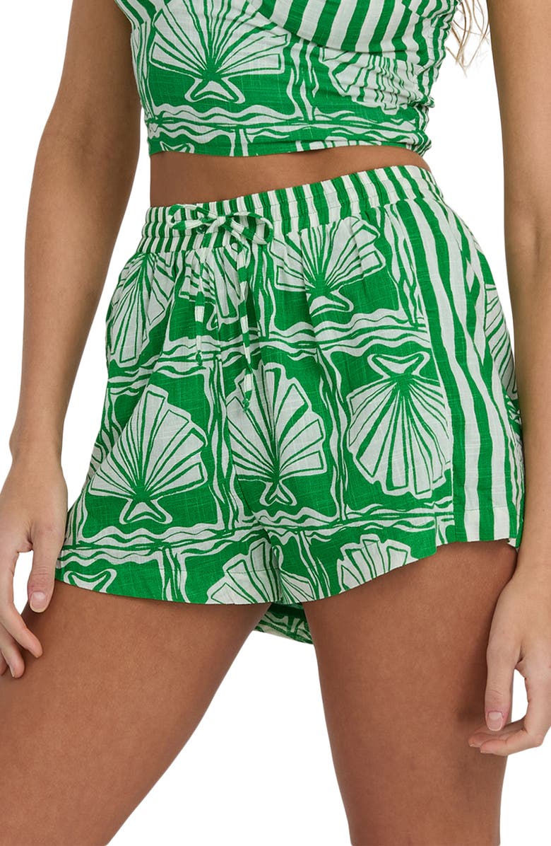 Billabong Seashell Cotton Shorts, Alternate, color, Kelly Green