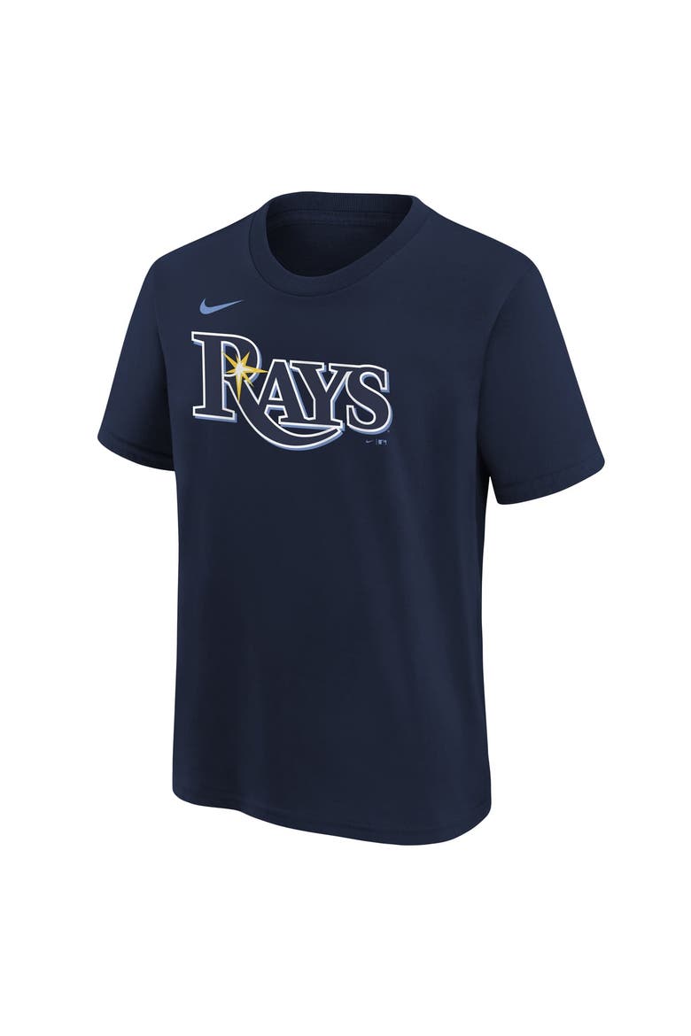 Youth Nike  Navy Tampa Bay Rays Wordmark T-Shirt, Alternate, color, Navy