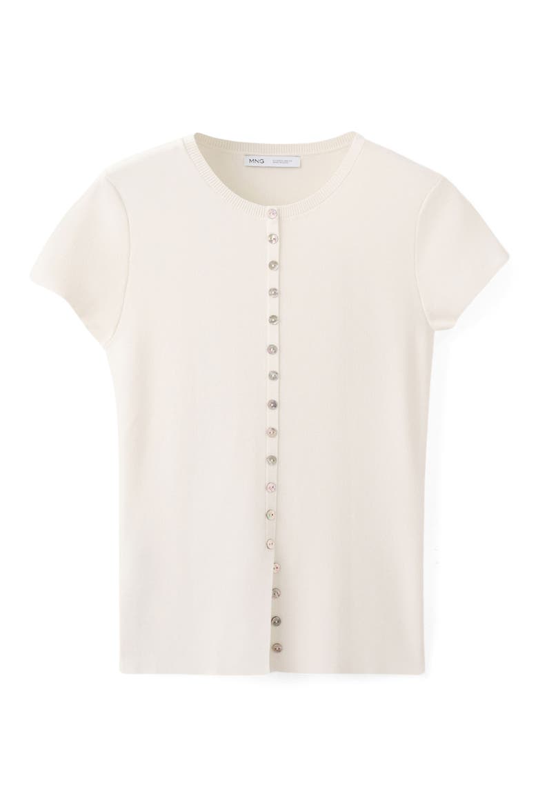 Open Stitch Short Sleeve Cardigan, Alternate, color, ECRU