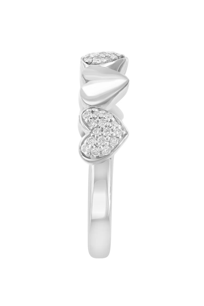Sterling Silver Heart Ring - 0.18" ctw, Alternate, color, WHITE