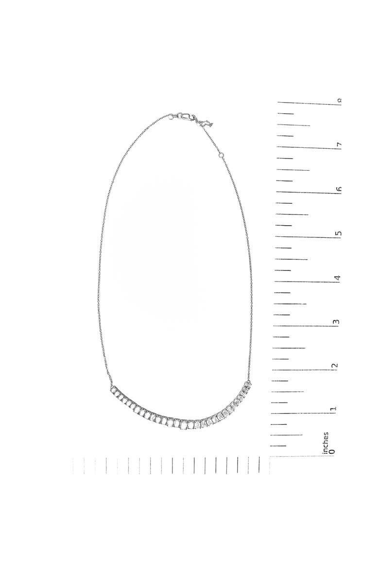14K White Gold Lab Grown Diamond 5.0 Cttw Emerald Cut Station Necklace, Alternate, color, White Gold