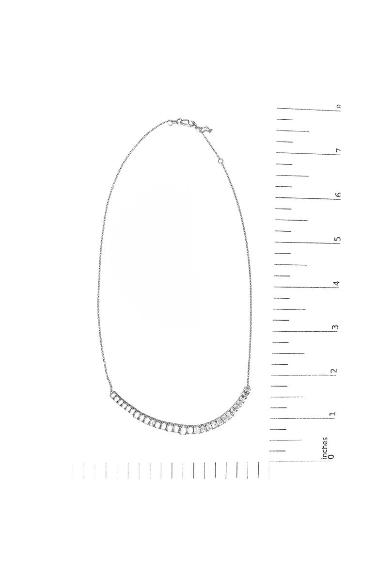 Haus of Brilliance 14K White Gold Lab Grown Diamond 5.0 Cttw Emerald Cut Station Necklace, Alternate, color, White Gold