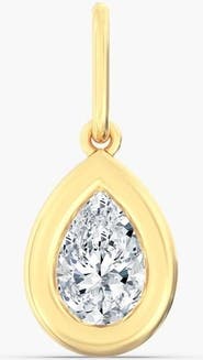 Everlee Pear Domed Lab Diamond Charm in 14K