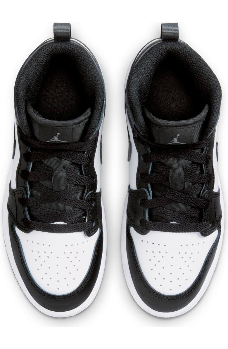Nike Kids' Air Jordan 1 Mid Sneaker, Alternate, color, Black/ Iron Grey/ White