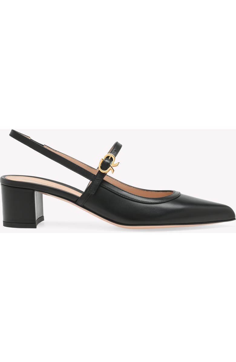 Gianvito Rossi Allette Pump, Main, color, Black Calf Leather