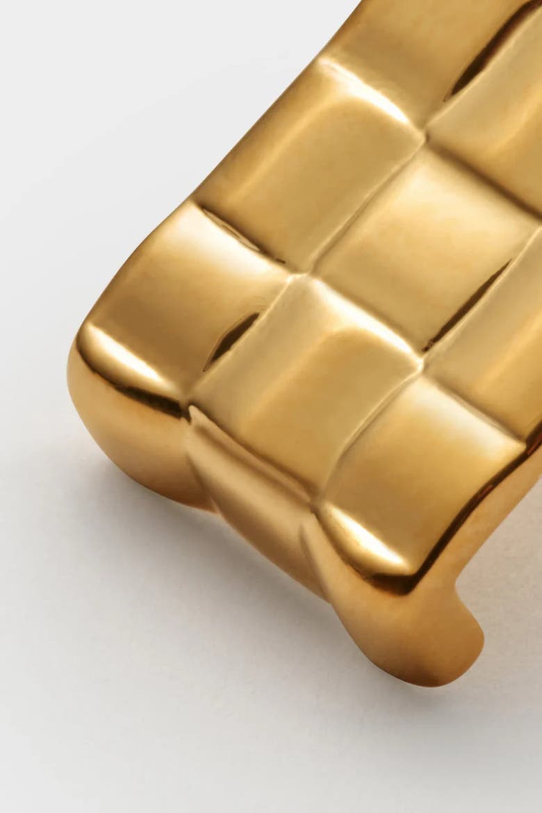 Taya Waterproof Gold Woven Oversized Stud Earrings, Alternate, color, Gold