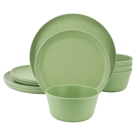 Fairhope 12 Piece Melamine Round Dinnerware Set
