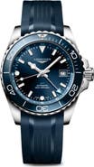 Longines HydroConquest GMT Automatic Rubber Strap Watch, 41mm