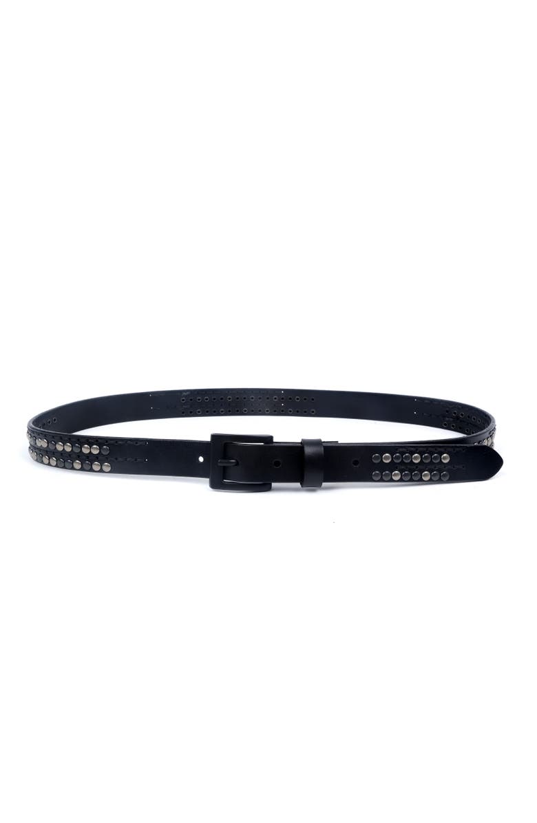 OLD TREND Ficus Genuine Leather Studded Refined Everyday Belt, Alternate, color, Black