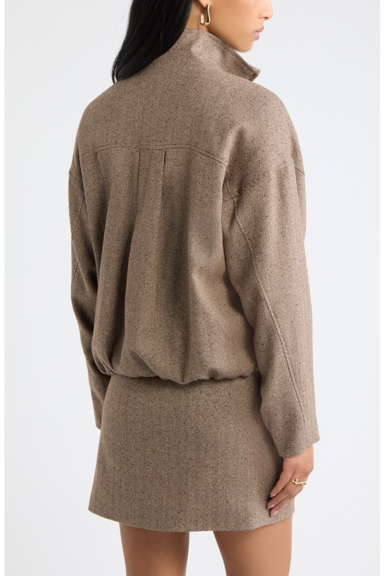 Herringbone Bomber Jacket, Alternate, color, BROWN TWEED