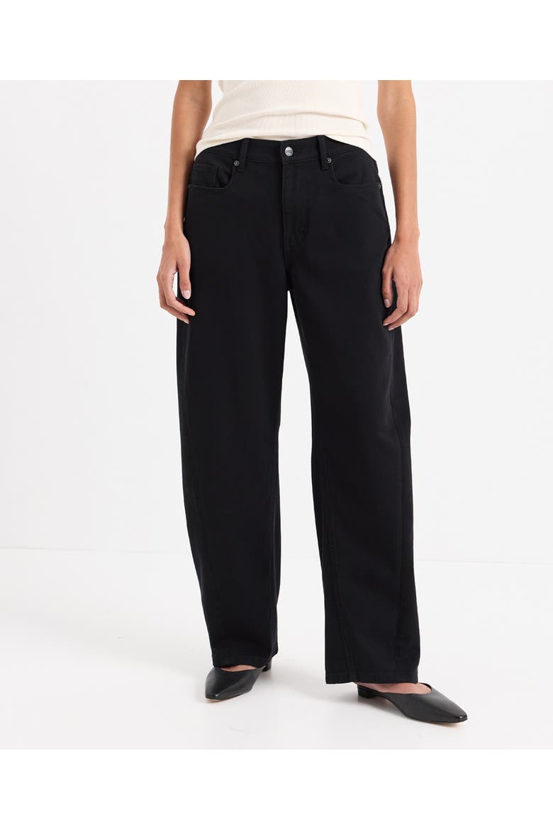 Organic Cotton All-Day Twill Barrel Pant, Main, color, Black