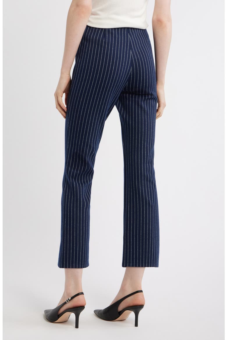 Pinstripe Crop Kick Flare Pants, Alternate, color, NAVY MULTI