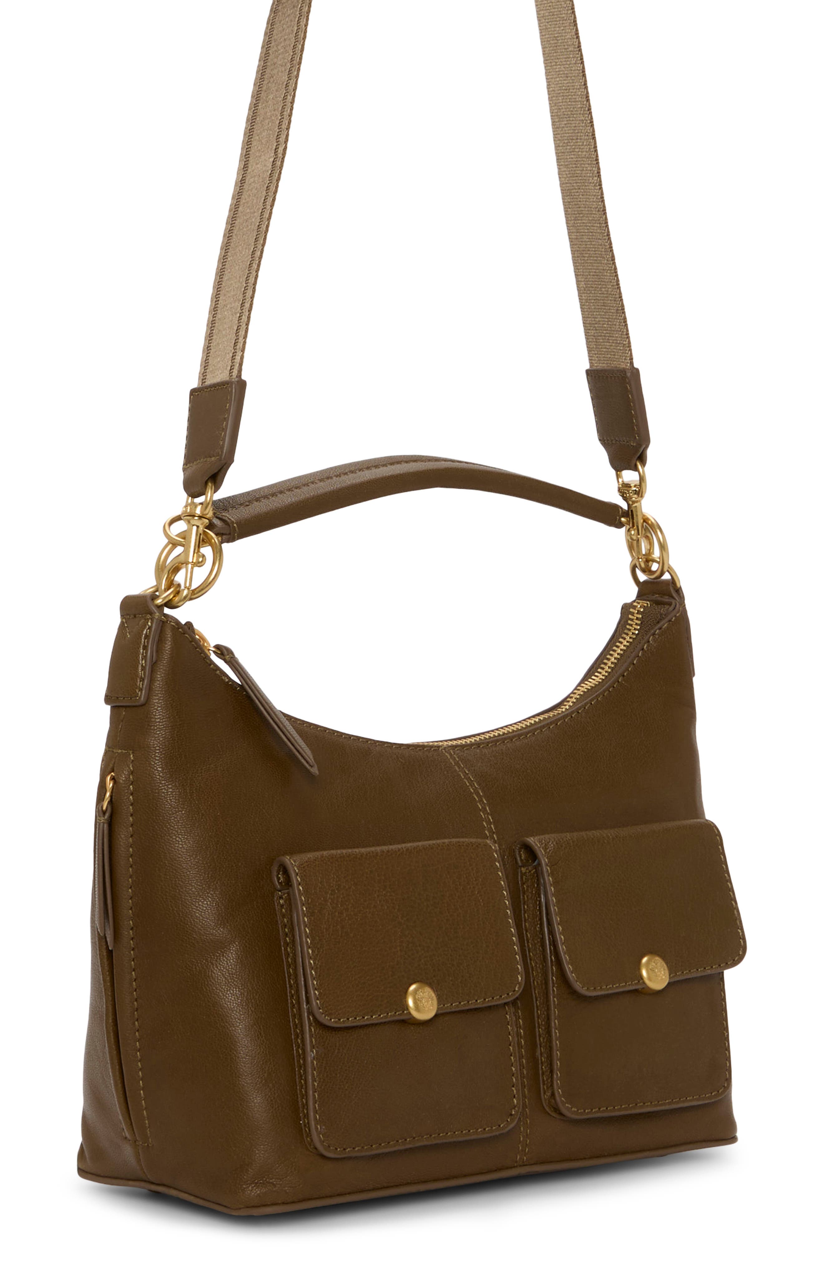 Vince Camuto Carly Leather Shoulder Bag, Alternate, color, Reishi