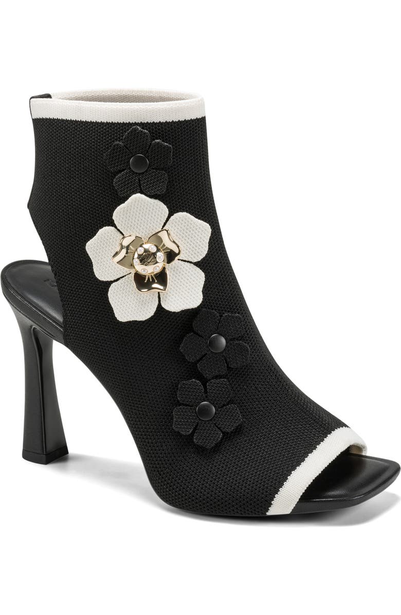 KARL LAGERFELD PARIS Dacey Knit Sandal, Main, color, Black/ Cream