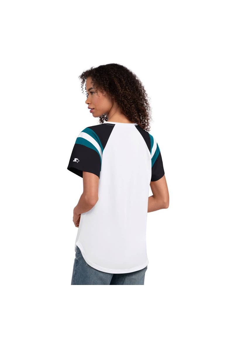 Women's Starter  White Jacksonville Jaguars Game On Notch Neck T-Shirt, Alternate, color, White