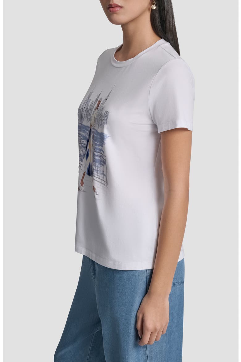 Crystal Embellished Statue of Liberty Conversational Graphic T-Shirt, Alternate, color, WHITE