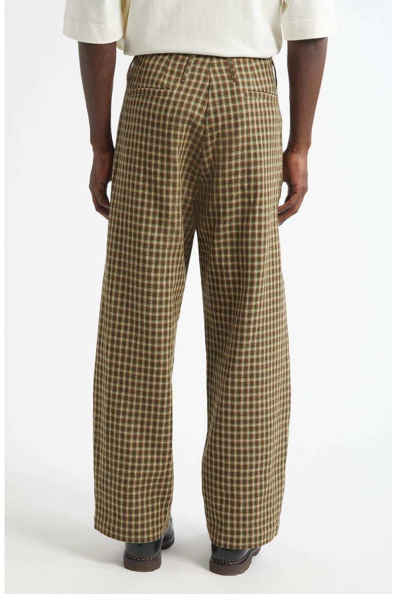 Pleated Wide Leg Trousers, Alternate, color, BROWN CHECK