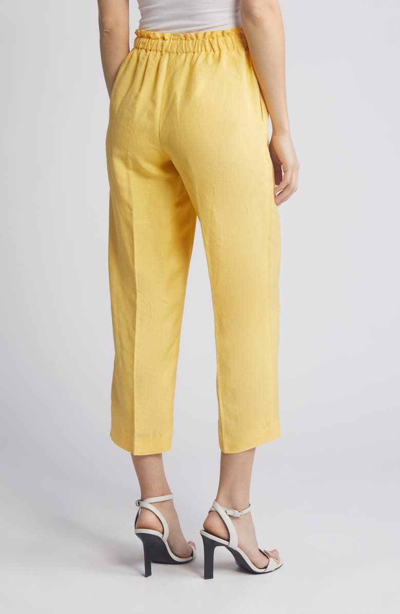 Anne Klein Linen Blend Crop Wide Leg Drawstring Pants, Alternate, color, 