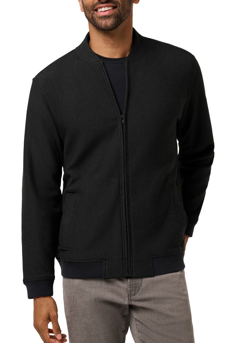 Social Club Bomber Jacket, Main, color, HEATHER BLACK