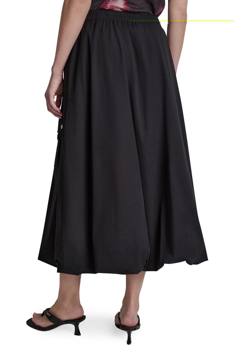 Cargo Poplin Bubble Midi Skirt, Alternate, color, BLACK