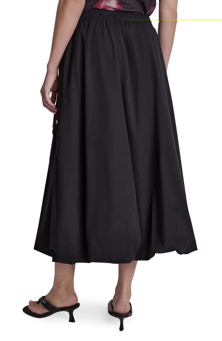DKNY Cargo Poplin Bubble Midi Skirt, Alternate, color, Black