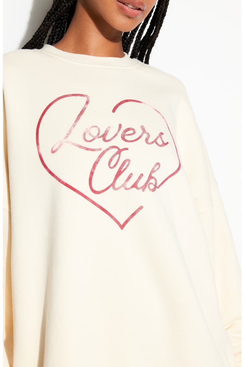Lovers Boyfriend Cotton Graphic Sweatshirt, Alternate, color, CANVAS