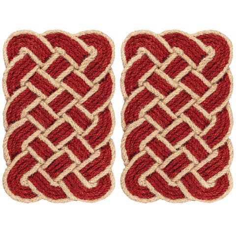 Maeve Classic Coastal Scalloped Basketweave Coir Indoor/Outdoor DoorMat