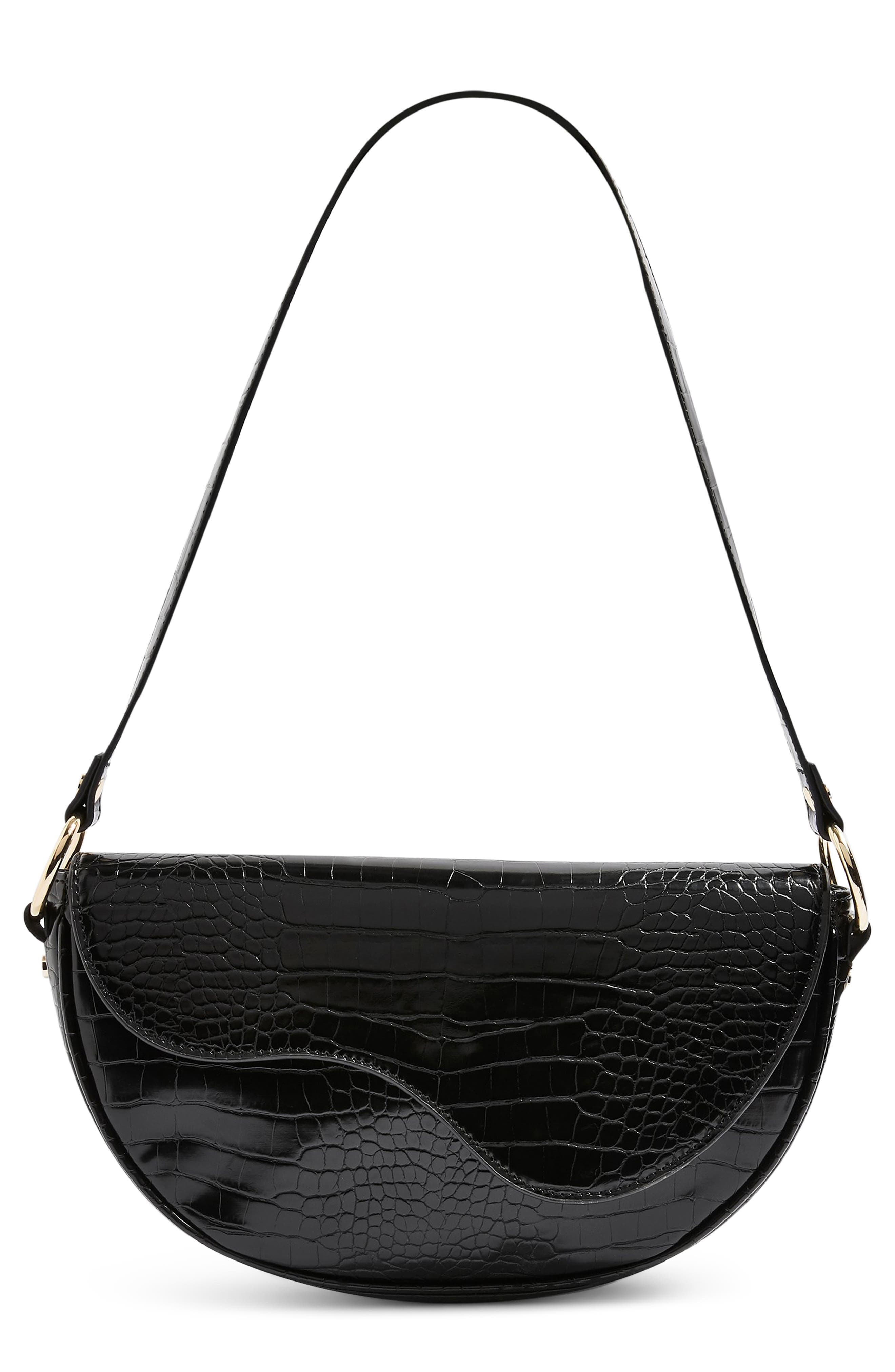 Topshop Demi Faux Leather Shoulder Bag, Main, color, 