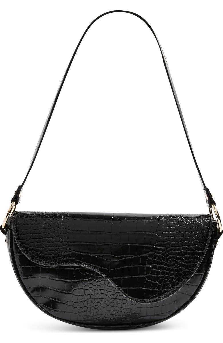 Topshop Demi Faux Leather Shoulder Bag, Main, color,