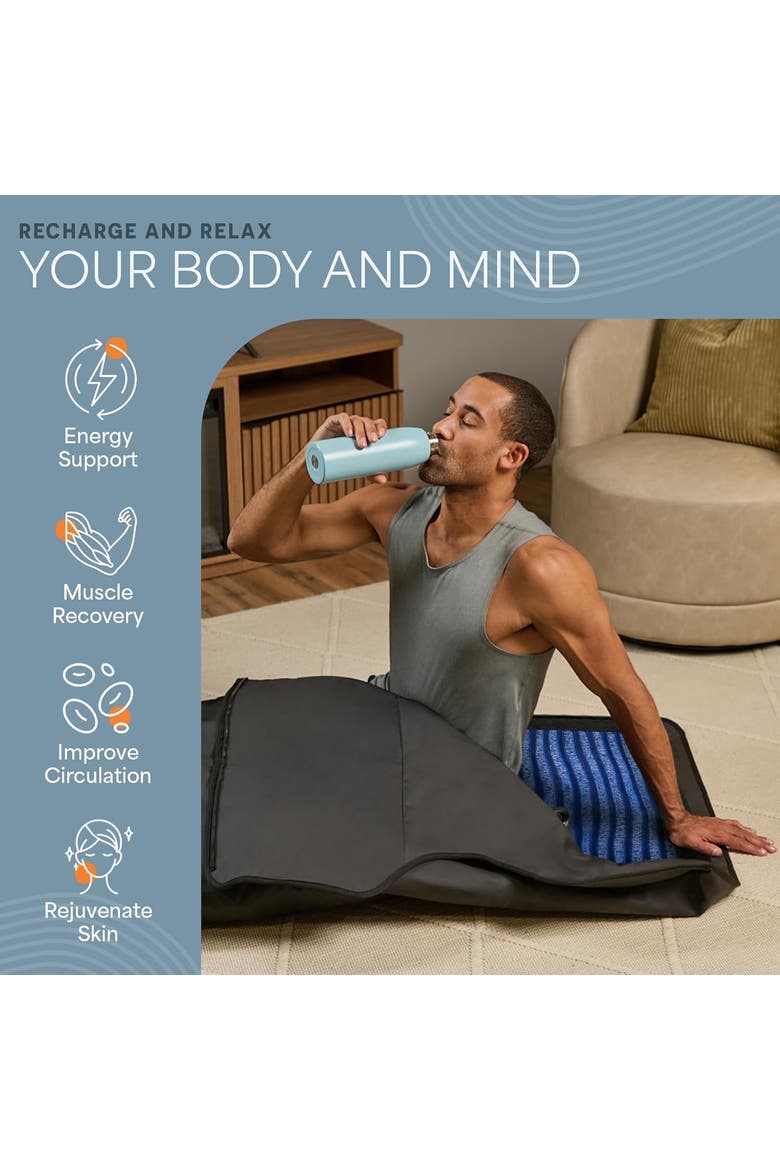 RejuvaWrap Infrared Sauna Blanket for Detox & Relaxation Low EMF Carbon Fiber Heating  9Temp Levels, Alternate, color, with Jade Stones