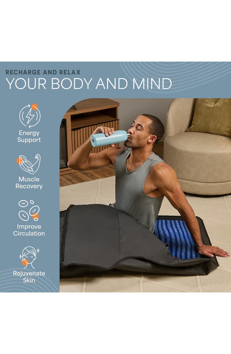 Lifepro RejuvaWrap Infrared Sauna Blanket for Detox & Relaxation Low EMF Carbon Fiber Heating 9Temp Levels, Alternate, color, With Jade Stones