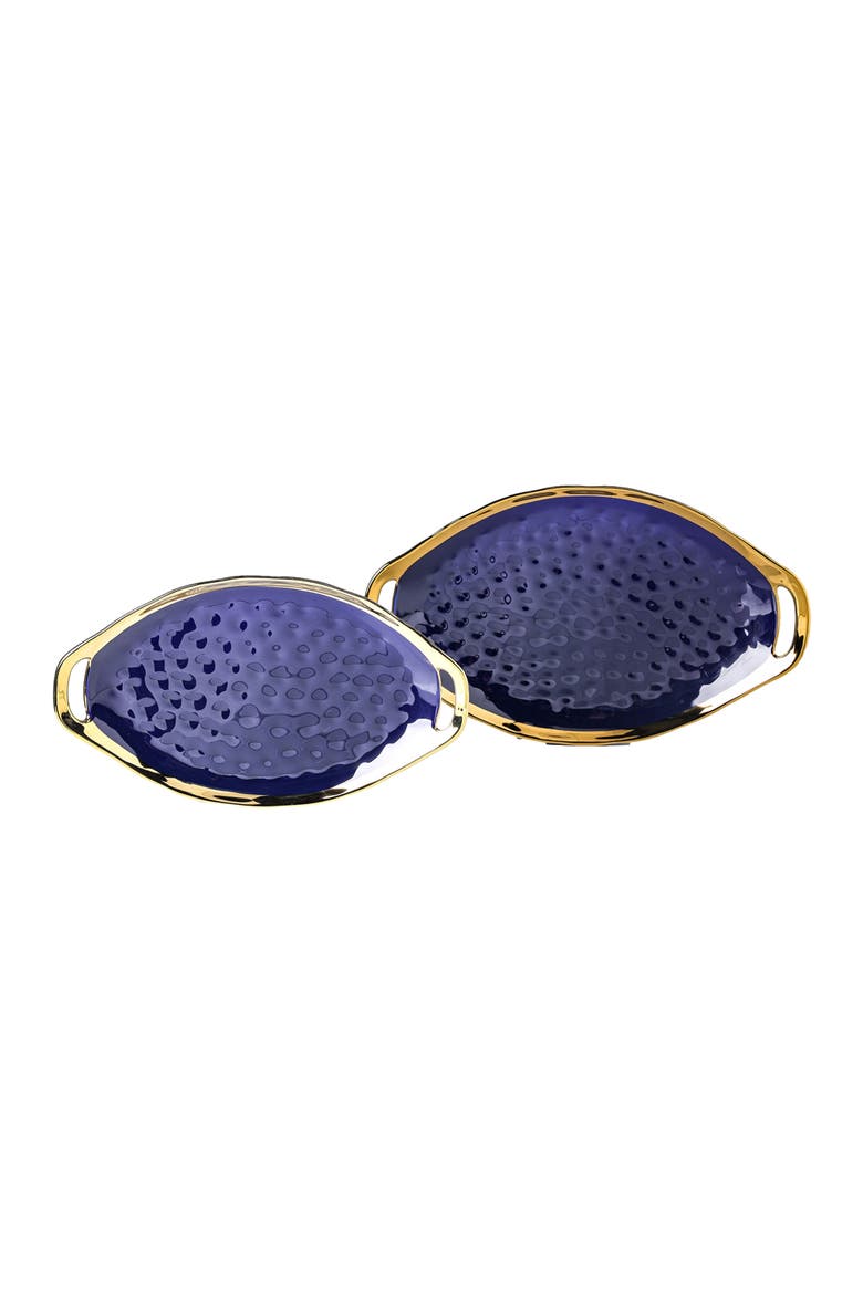 Florian Porcelain 2-Piece Serving Plate Set, Main, color, Blue
