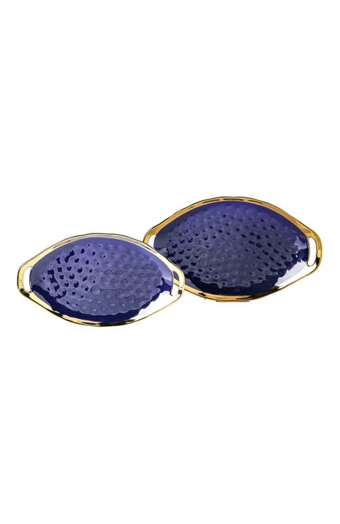 Florian Porcelain 2-Piece Serving Plate Set