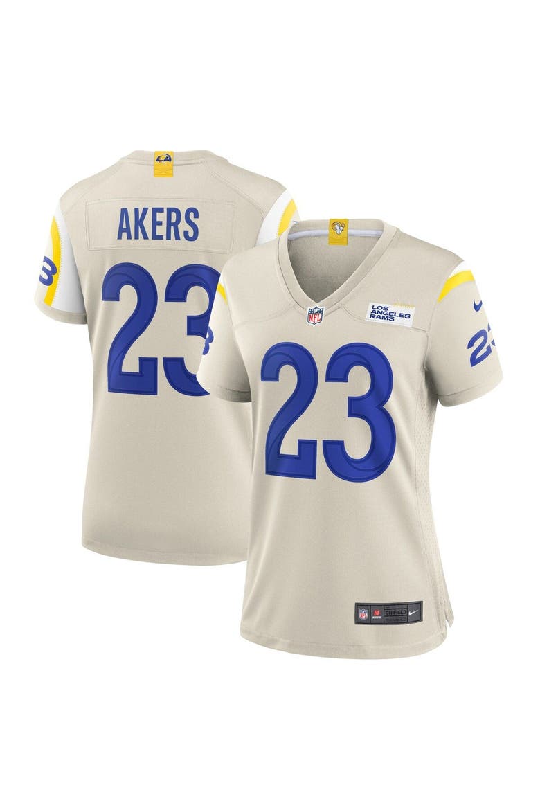Women's Nike Cam Akers Bone Los Angeles Rams Game Jersey, Alternate, color, Cream