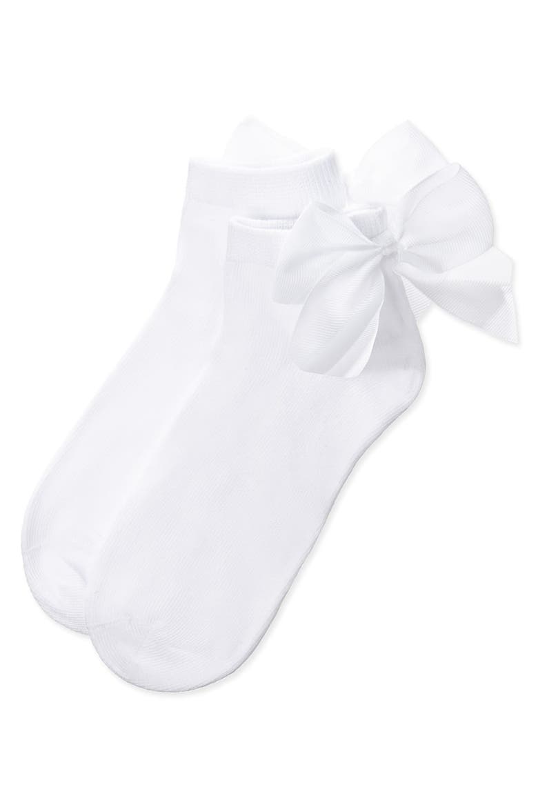 Bow-on-Back Anklet Sock, Alternate, color, White