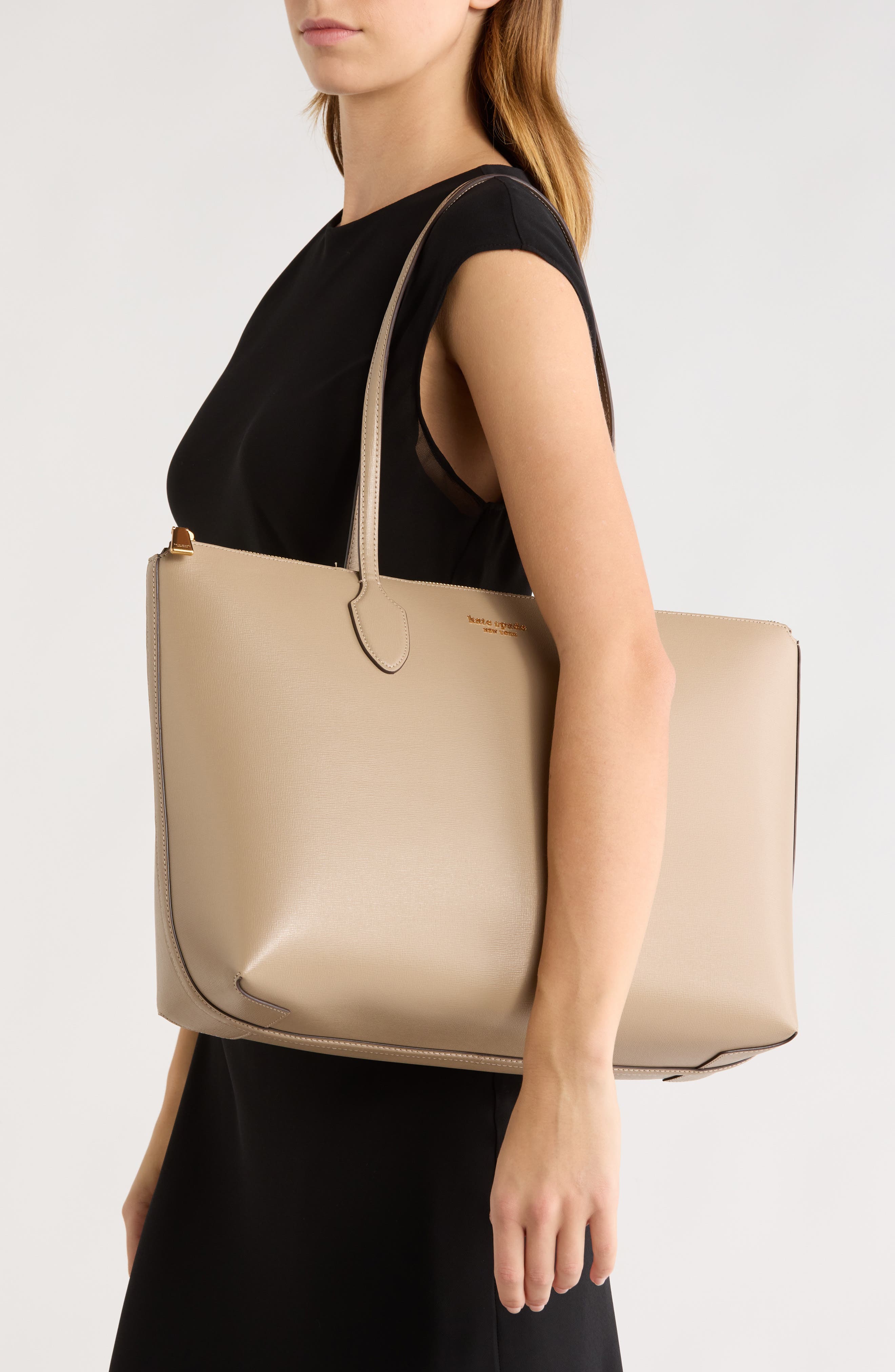 Kate Spade New York large bleecker leather tote, Alternate, color, Timeless Taupe