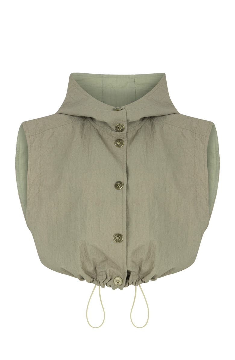 Nocturne Ruffled Hooded Vest, Main, color,