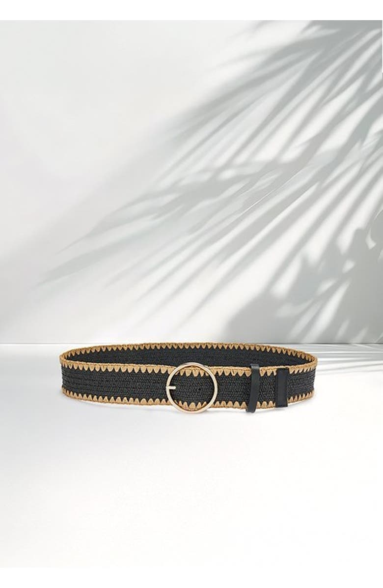 LASCANA Women's Contrast Waist Belt, Alternate, color, Beige & Black