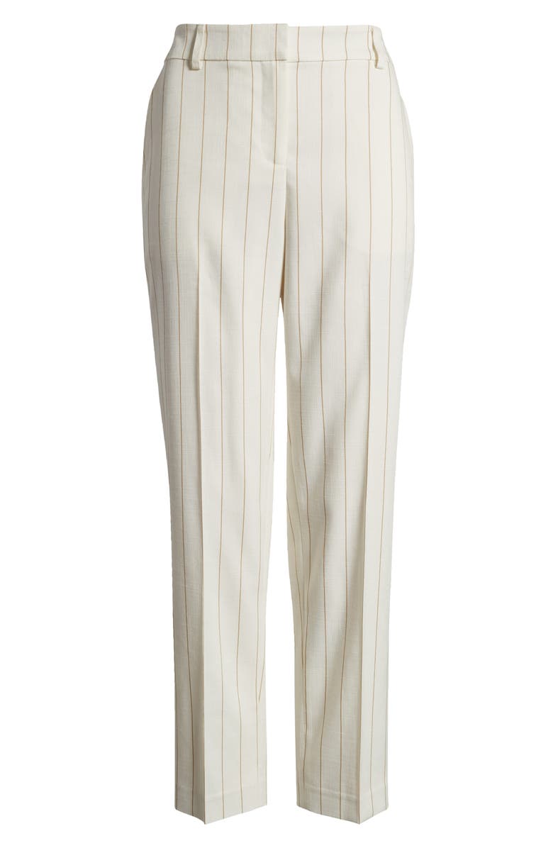 Anne Klein Pinstripe Straight Leg Ankle Pants, Alternate, color, 