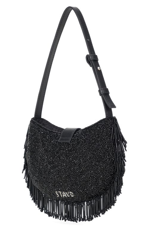 Staud Alana Beaded Fringe Shoulder Bag In Black Fringe