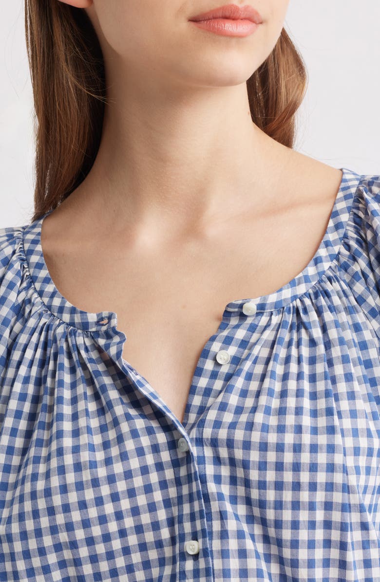 DÔEN June Top, Alternate, color, Blue Gingham