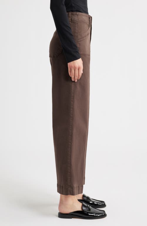 Paige Anessa High Waist Ankle Wide Leg Utility Pants In Brown