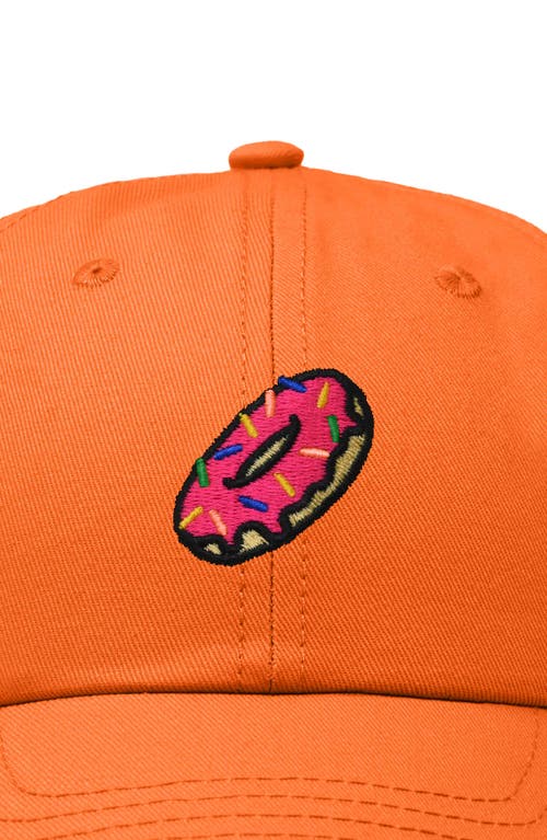 Dalix Donut Embroidered Adjustable Cap In Orange