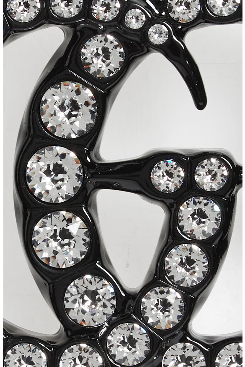GG Marmont Crystal Buckle Stretch Belt, Alternate, color, NERO/ CRYSTAL