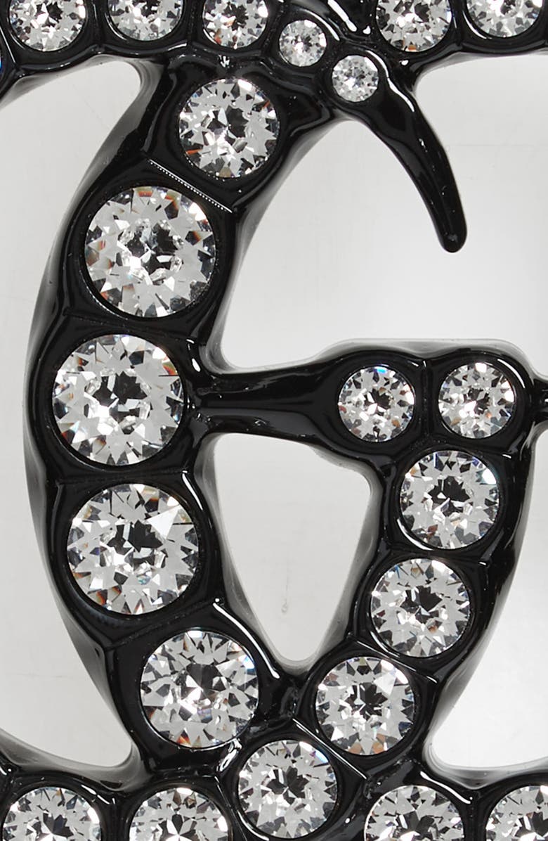 Gucci GG Marmont Crystal Buckle Stretch Belt, Alternate, color,